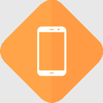 Bild - Smartphone in oranger Raute